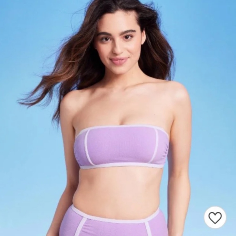 NWT | Kona Sol Lavender French Terry Bandeau Top w/ Removable Straps